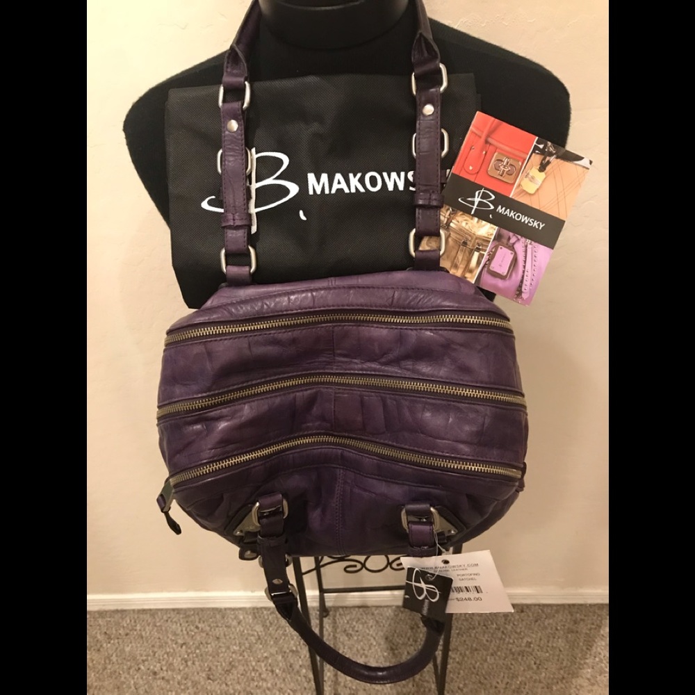 NWT B. MAKOWSKY PORTOFINO SATCHEL - Picture 7 of 8